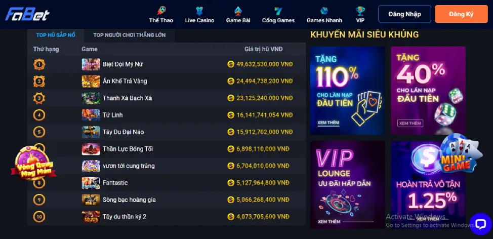 Tổng hợp các trò chơi cá cược đa dạng tại 32win11 trang chủ chính thức, bao gồm thể thao, casino, bắn cá và nổ hũ.